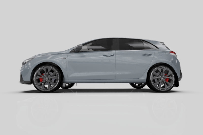 Rally Armor 2019+ Hyundai Elantra N Line UR Black Mud Flap w/ Performance Blue Logo - eliteracefab.com