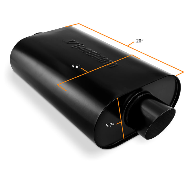 Mishimoto Muffler with 2.5in Center Inlet/Outlet - Angled Tip - Black Mishimoto