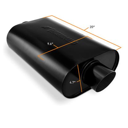 Mishimoto Muffler with 2.5in Center Inlet/Outlet - Angled Tip - Black Mishimoto