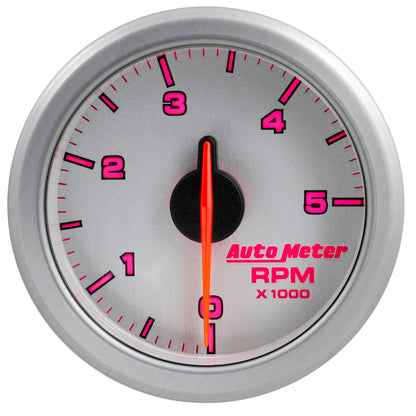 Autometer Airdrive 2-1/6in Tachometer Gauge 0-5K RPM - Silver 9198-UL