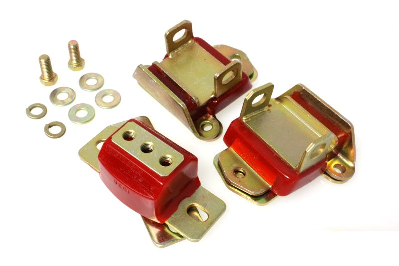 Energy Suspension 67-72 Camaro/64-72 Chevelle/63-82 Corvette Red Zinc 2 Engine & 1 Trans Mount Set - eliteracefab.com