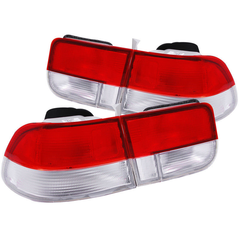 ANZO USA Honda Civic 2dr Taillights Red/Clear - Oem 4pc; 1996-2000 - eliteracefab.com
