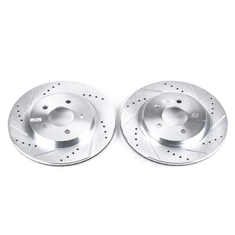 Power Stop 05-14 Ford Mustang Rear Evolution Drilled & Slotted Rotors - Pair - eliteracefab.com