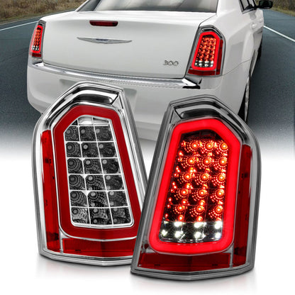 ANZO 11-14 Chrysler 300 LED Taillights Chrome w/ Sequential - eliteracefab.com