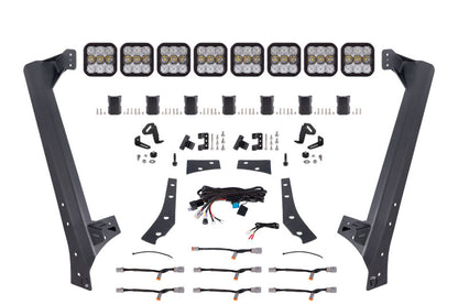 Diode Dynamics DD7266 SS5 Pro white combo CrossLink windshield lightbar kit for Jeep Wrangler JK