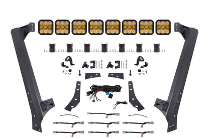 Diode Dynamics DD7267 SS5 Pro yellow combo CrossLink windshield lightbar kit for Jeep Wrangler JK