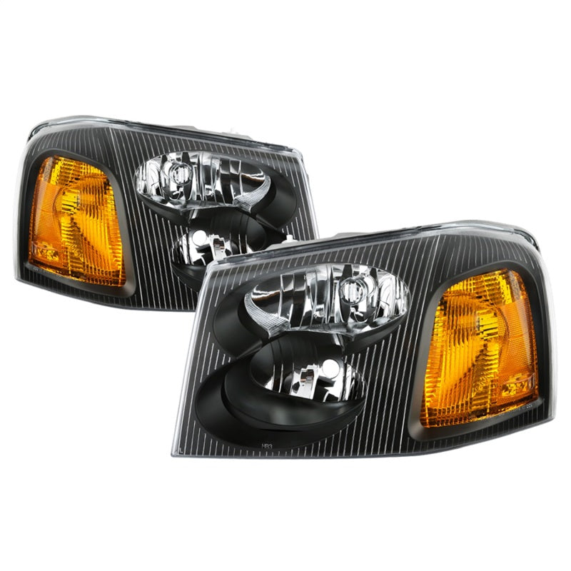 xTune 02-09 GMC Envoy OEM Style Headlights - Black (HD-JH-GEN02-AM-BK) - eliteracefab.com