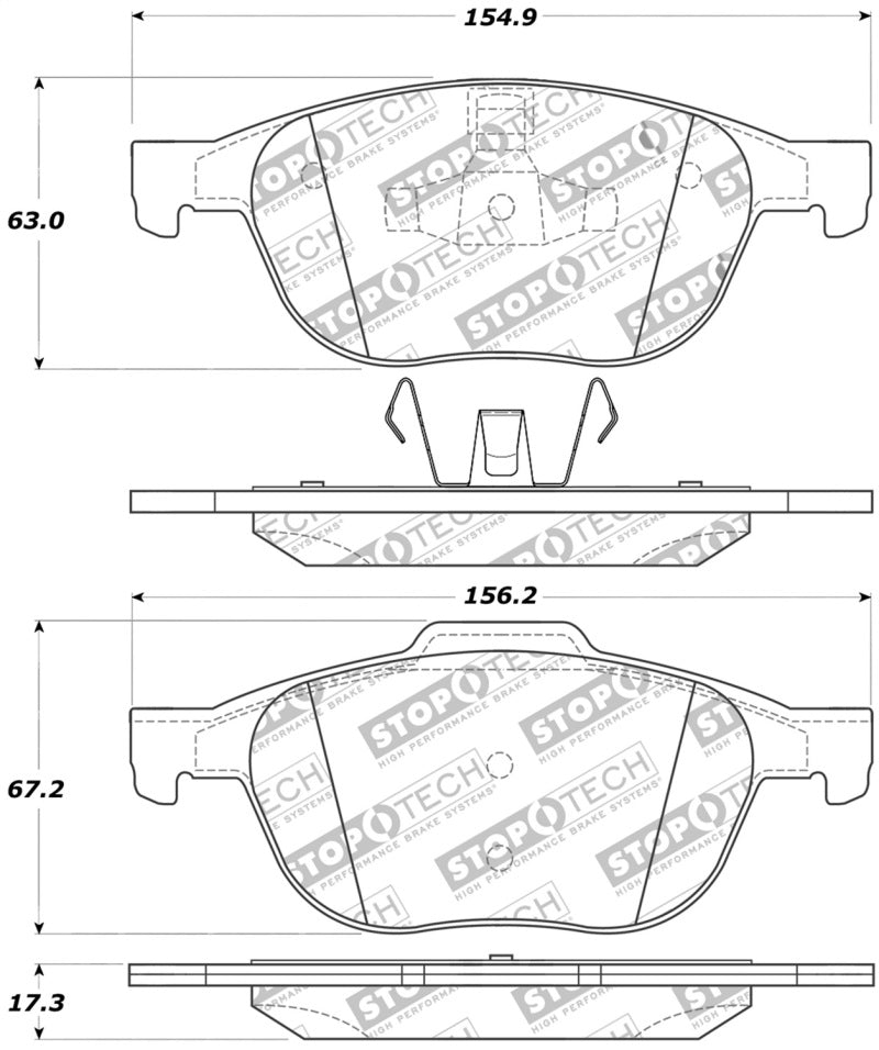 StopTech Street Touring 04-09 Mazda 3 Front Brake Pads - eliteracefab.com