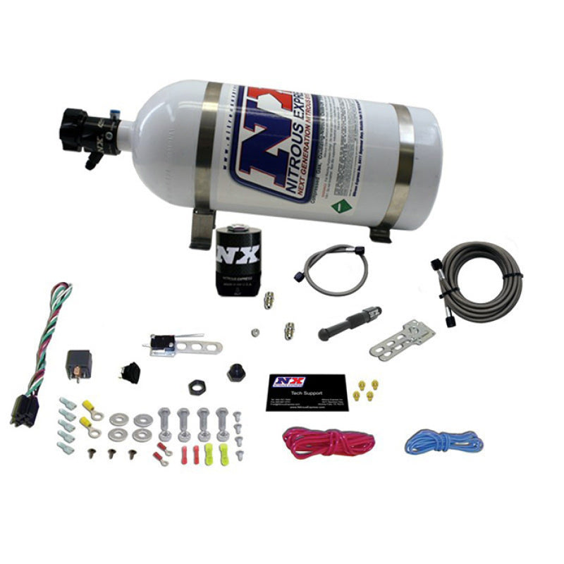 Nitrous Express Dry EFI Single Nozzle Nitrous Kit (35-150HP) w/10lb Bottle - eliteracefab.com