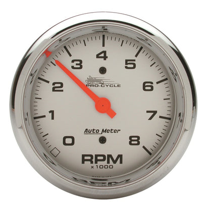 Autometer Pro-Cycle Gauge Tach 3 3/4in 8K Rpm 2&4 Cylinder Silver 19302