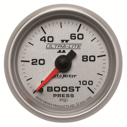 Autometer Ultra-Lite II 52mm 0-100 PSI Mechanical Boost Gauge 4906