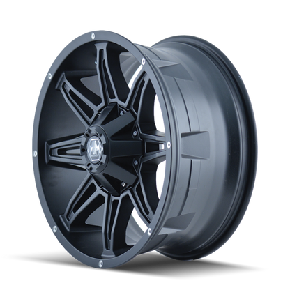 Mayhem 8090 Rampage 17x9 / 5x127 BP / -12mm Offset / 87mm Hub Matte Black Wheel Mayhem