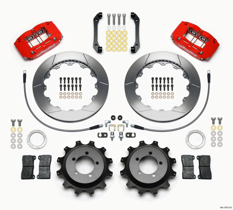 Wilwood Dynapro Radial Rear Kit 12.88in Red 2006-2007 Subaru WRX w/Lines Wilwood