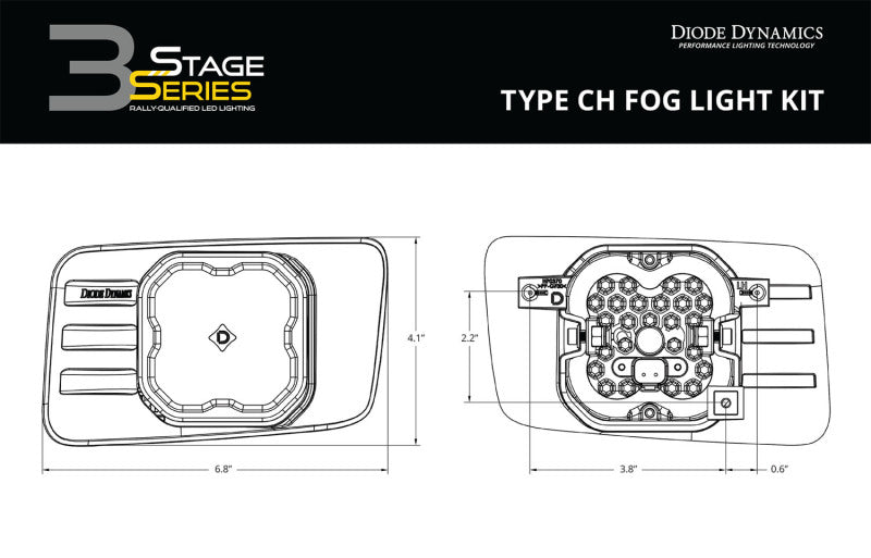 Diode Dynamics SS3 Type CH LED Fog Light Kit Pro - White SAE Driving