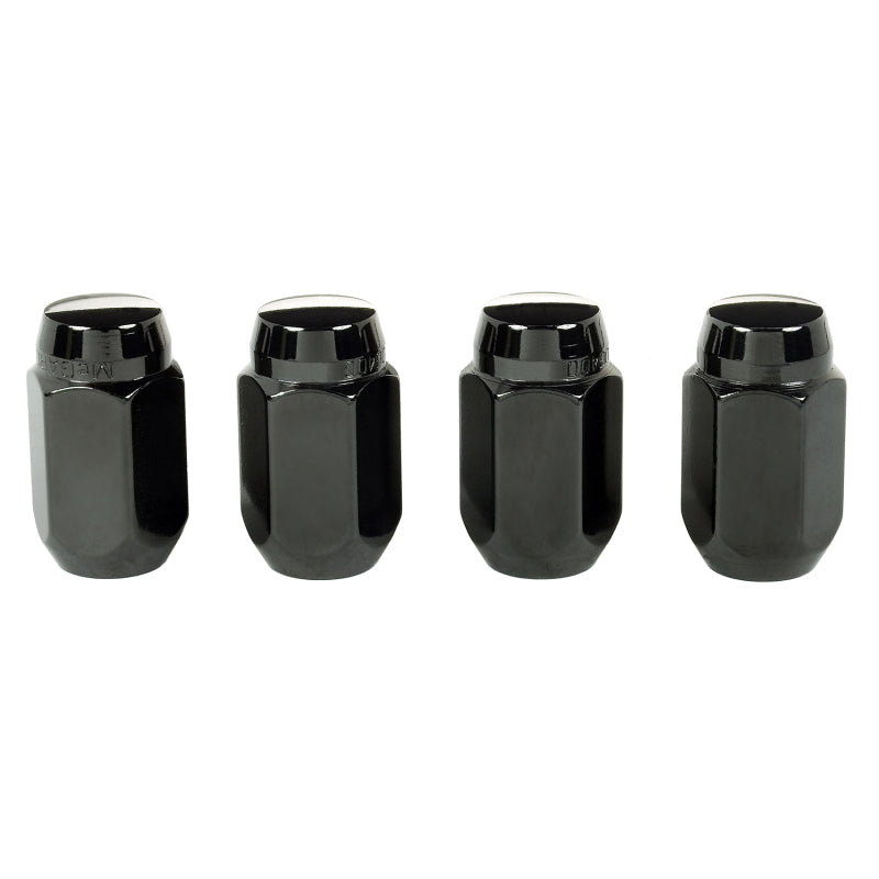 McGard Hex Lug Nut (Cone Seat) M12X1.5 / 13/16 Hex / 1.5in. Length (4-pack) - Black - eliteracefab.com
