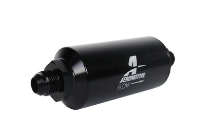 Aeromotive In-Line Filter - (AN -8 Male) 10 Micron Fabric Element Bright Dip Black Finish.