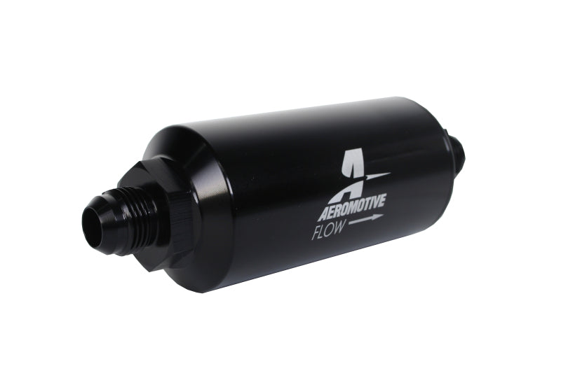 Aeromotive Fuel Filter 10 Micron AN-08 Male Microglass Black - eliteracefab.com