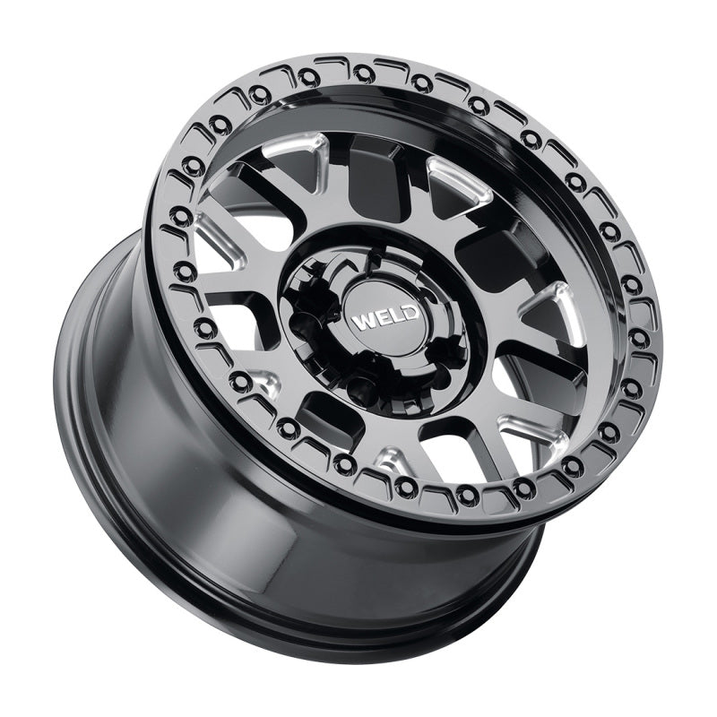 Weld Off-Road W902 17X10 Cinch Beadlock 5X127 5X139.7 ET-24 BS4.50 Gloss BLK MIL / BLK Ring 87.1