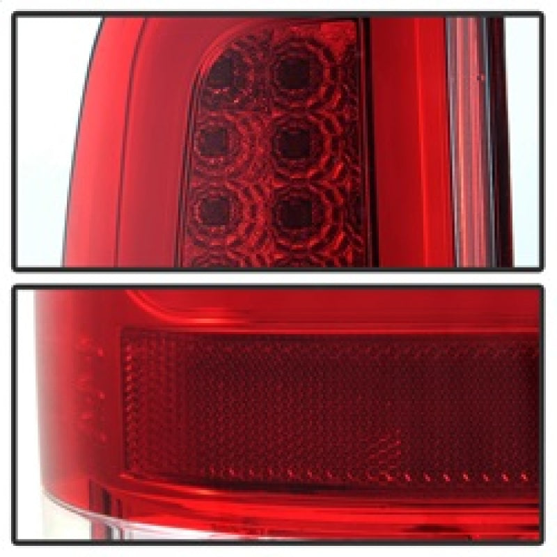 Spyder 08-16 Ford Super Duty F-250 V3 Light Bar LED Tail Lights - Red Clear (ALT-YD-FS07V3-LBLED-RC) - eliteracefab.com