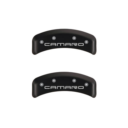 MGP 4 Caliper Covers Engraved Front & Rear Gen 4/Camaro Red finish silver ch MGP