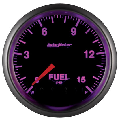 AutoMeter Gauge Fuel Press 2-1/16in. 15PSI Stepper Motor W/Peak & Warn Elite 5667