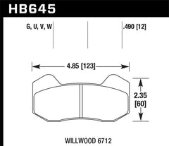 Hawk DTC-60 Racing Brake Pads for Wilwood 6712 - eliteracefab.com