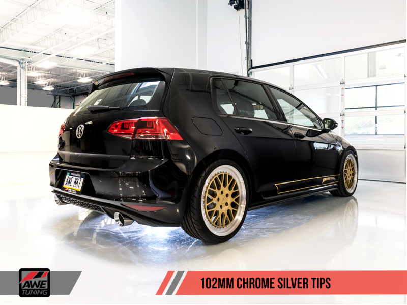 AWE Tuning VW MK7 GTI Touring Edition Exhaust - Chrome Silver Tips - eliteracefab.com