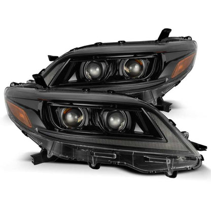 AlphaRex 880765 11-21 Toyota Sienna LUXX LED Proj Headlights Plank Style Alpha Black w/Seq Signal/DRL