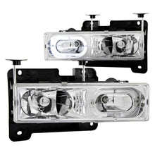 Load image into Gallery viewer, ANZO USA Chevrolet C1500 Crystal Headlights Chrome W/ Halo; 1988-1998 - eliteracefab.com