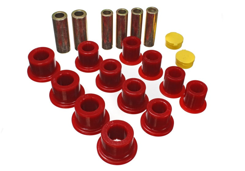 Energy Suspension 00-04 Ford Excursion 4WD / 99-04 F250/F350 4WD Red Front Leaf Spring Bushing Set - eliteracefab.com