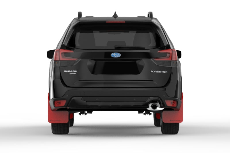 Rally Armor UR Mudflaps Red Urethane Black Logo 2019-2021 Forester - eliteracefab.com