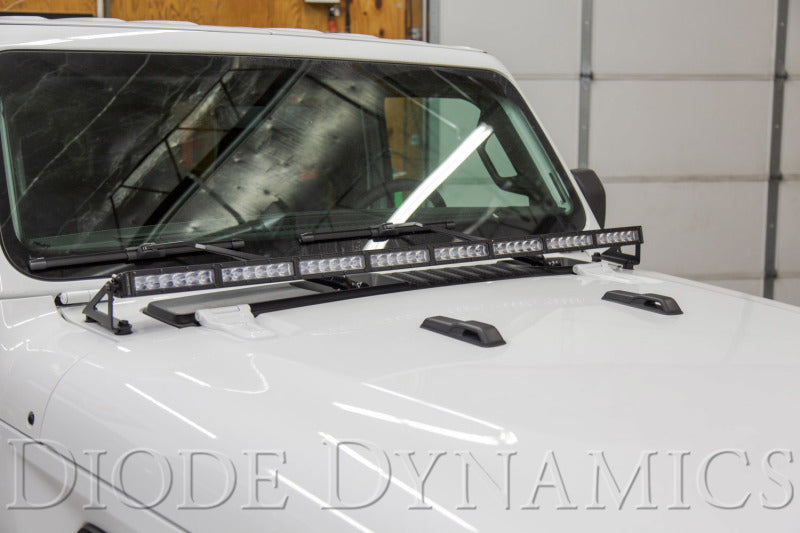 Diode Dynamics 18-21 Jeep JL Wrangler/Gladiator SS50 Hood LED Light Bar Kit - White Combo Diode Dynamics