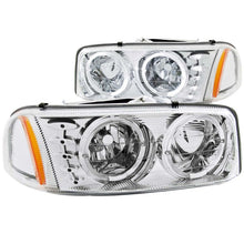 Load image into Gallery viewer, ANZO USA GMC Sierra Crystal Headlights W/ Halo &amp; Led Chrome; 1999-2006 - eliteracefab.com