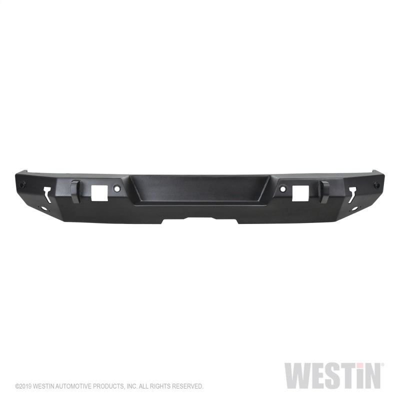 Westin 18-19 Jeep Wrangler JL WJ2 Rear Bumper w/ Sensors (Excl. Wrangler JK) - Textured Black - eliteracefab.com