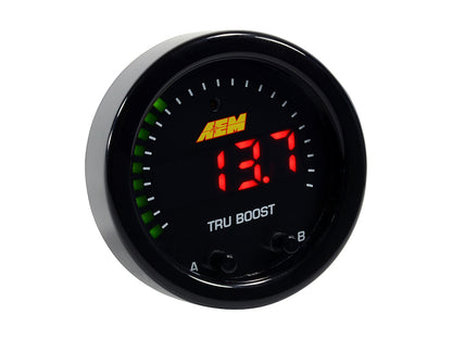 AEM X-Series Tru-Boost Controller Gauge w/ Boost Control Solenoid 80PSIg Internal MAP Sensor - eliteracefab.com