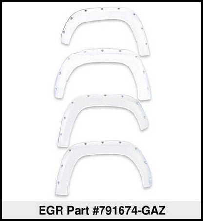 EGR 14+ Chev Silverado 5ft Bed Bolt-On Look Color Match Fender Flares - Set - Summit White