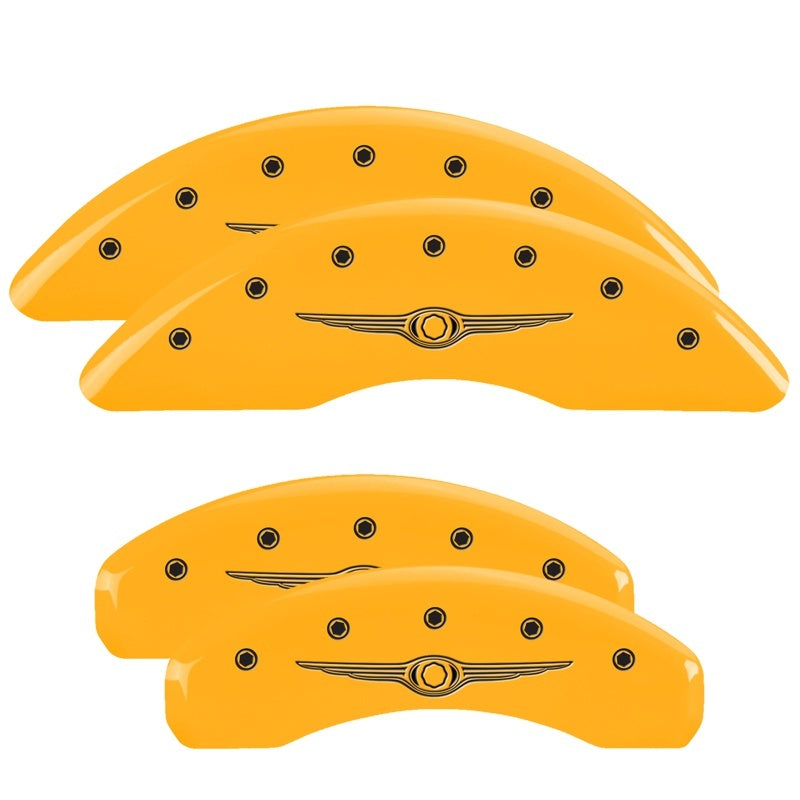 MGP 4 Caliper Covers Engraved Front & Rear MGP Yellow finish black ch MGP