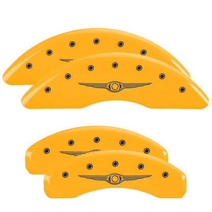 MGP 4 Caliper Covers Engraved Front & Rear MGP Yellow finish black ch MGP