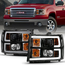 Load image into Gallery viewer, ANZO 2007-2013 Gmc Sierra 1500 Projector Headlight Plank Style Black w/ Clear Lens Amber - eliteracefab.com