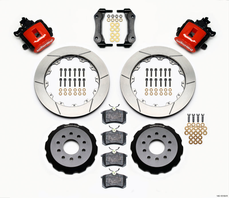Wilwood Combination Parking Brake Rear Kit 12.88in Red Mustang 94-04 Wilwood
