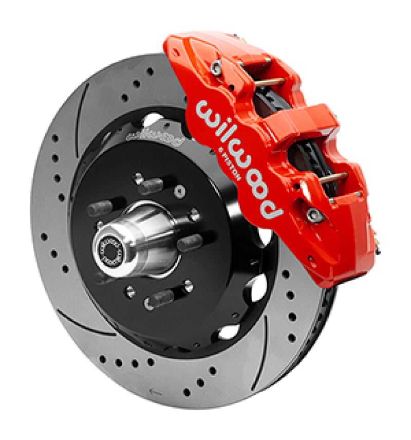 Wilwood 55-57 Chevy Bel Air Aerolite 6R Kit, 5 x 4.50in/4.75in Hub - 14.00in D&S Rotor - Red Wilwood
