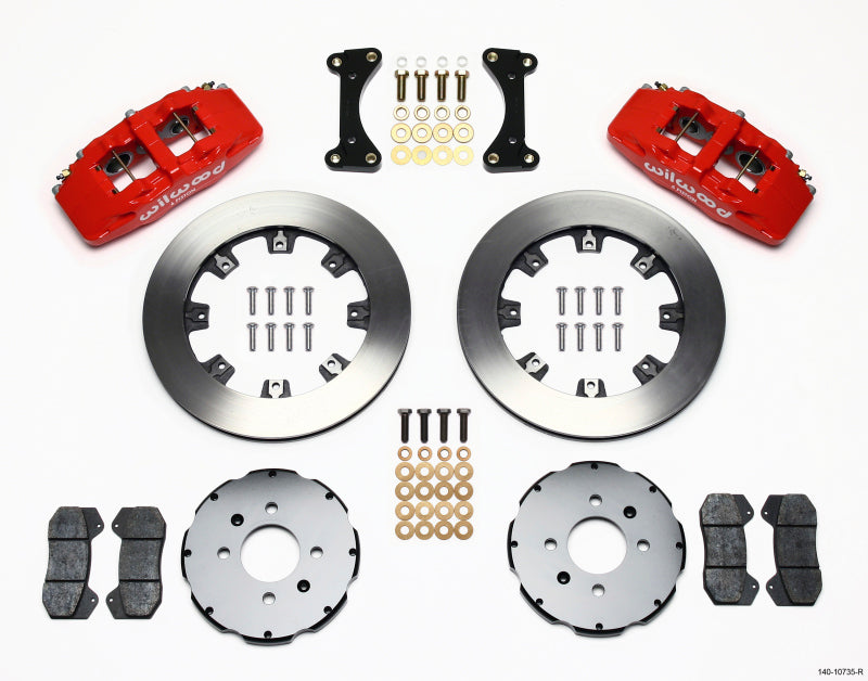 Wilwood Dynapro 6 Front Hat Kit 12.19in Red 94-01 Honda/Acura w/262mm Disc - eliteracefab.com