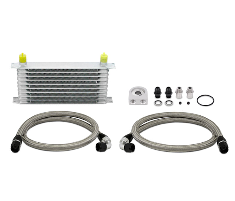 Mishimoto Universal 10 Row Oil Cooler Kit (Metal Braided Lines) - eliteracefab.com