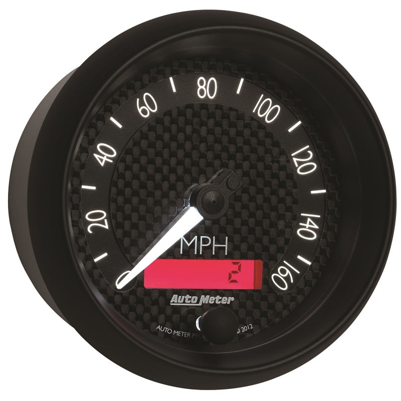 Autometer GT Series 3-3/8in In Dash 0-160 MPH Electronic Programmable Speedometer 8088