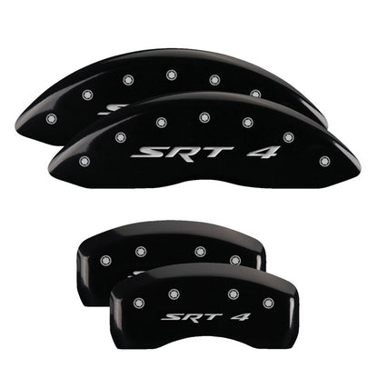 MGP 4 Caliper Covers Engraved Front & Rear C6/Corvette Black finish silver ch - eliteracefab.com