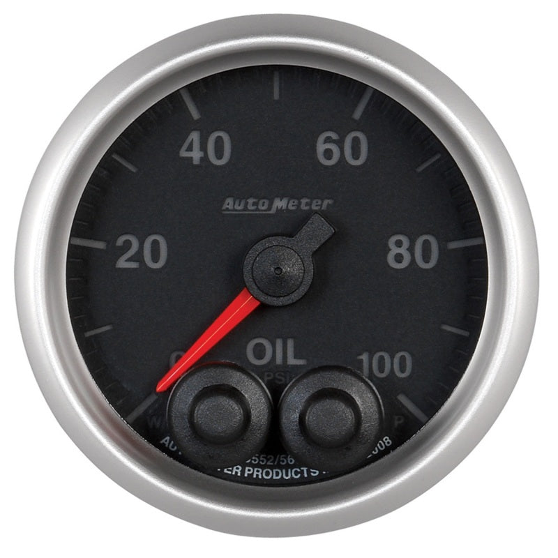 AutoMeter GAUGE; OIL PRESS; 2 1/16in.; 100PSI; STEPPER MOTOR W/PEAK/WARN; ELITE - eliteracefab.com