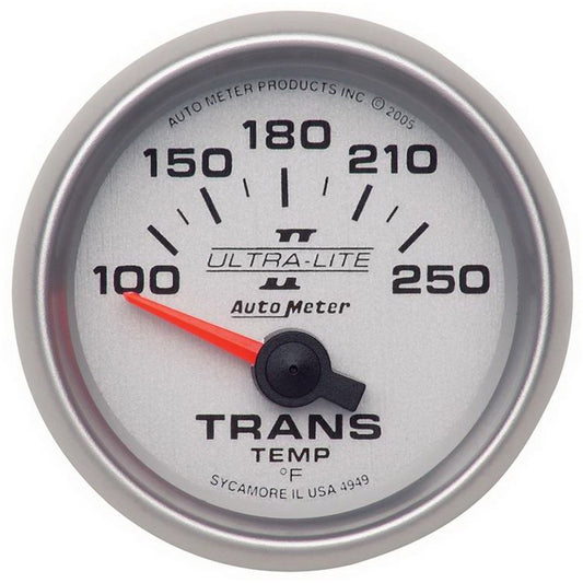 Autometer Ultra-Lite II 52mm 100-250 Deg F Short Sweep Electric Transmission Temperature Gauge 4949