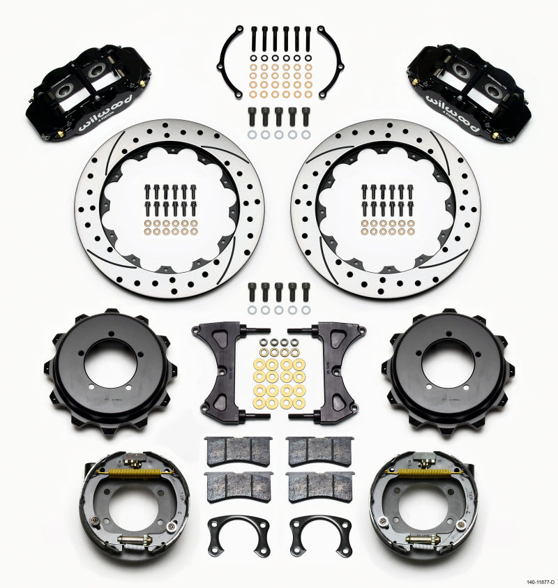 Wilwood Narrow Superlite 4R Rear Kit 12.88in Drilled Speedway Eng Floater w/ New Style End Wilwood