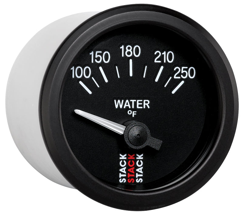 Autometer Stack 52mm 100-250 Deg F 1/8in NPTF Electric Water Temp Gauge - Black ST3208