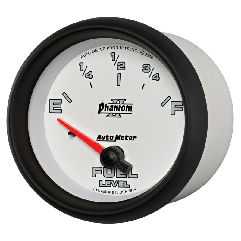 AutoMeter Gauge Fuel Level 2-5/8in. 0 Ohm(e) to 90 Ohm(f) Elec Phantom II 7814